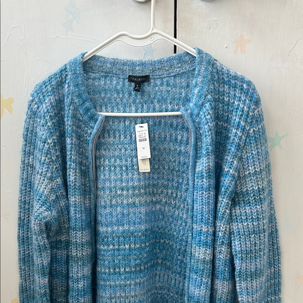 Talbots Textured Blue Cardigan